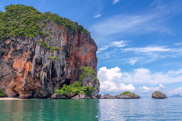 Famous Railey beach in the Thai province of Krabi.