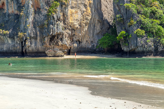 Famous Railey beach in the Thai province of Krabi.