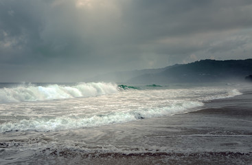 Tropical storm on the island of Phuket in Thailand