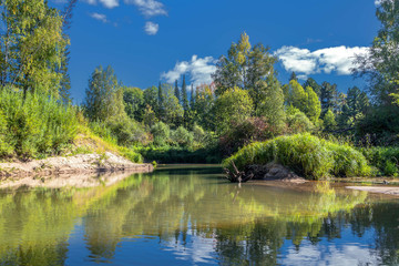 Wild nature of Siberia. .Tongul river in the Tomsk region..