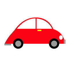 赤い色の車のイラスト　右向き