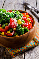 Cooked colorful vegetables