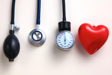 Blood pressure meter medical equipment isolated on white