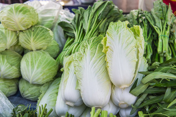 vegetable in display market, bangkok, thailand