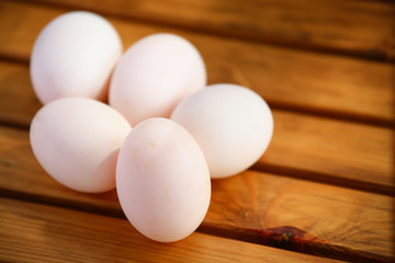 eggs in nest on the nature, Fresh eggs for cooking or raw material, fresh eggs background.