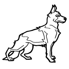 Cartoon Illustration of Funny Dog for Coloring Book
