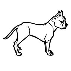 Cartoon Illustration of Funny Dog for Coloring Book
