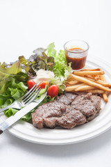 Grill pork steak