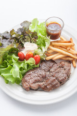 Grill pork steak