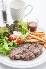 Grill pork steak