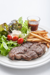 Grill pork steak