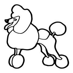 Cartoon Illustration of Funny Dog for Coloring Book
