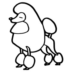 Cartoon Illustration of Funny Dog for Coloring Book
