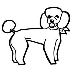 Cartoon Illustration of Funny Dog for Coloring Book
