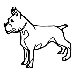 Cartoon Illustration of Funny Dog for Coloring Book
