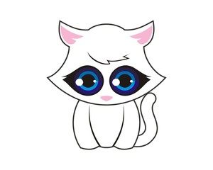 cute white kitty cat doll