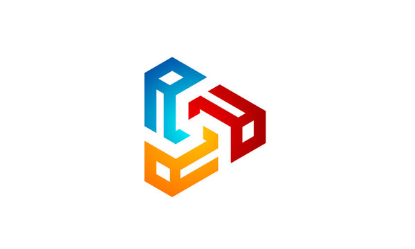  Isometric cube construction, 3d logo vector, structure concept logo
