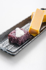 Mango ice cream Thai style dessert.