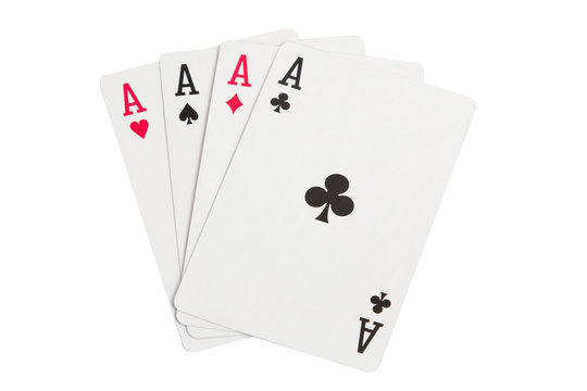 Four Aces isolated on white