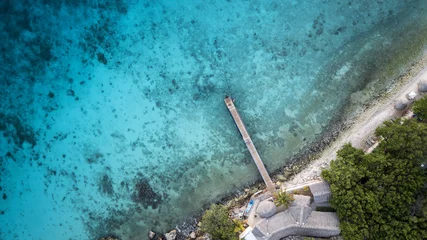 Fototapete Rund Strand - Karibik - Luftbild - Curacao © NaturePicsFilms