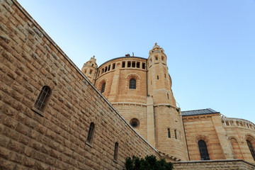 Fototapeta na wymiar Dormition church and abbey in Jerusalem