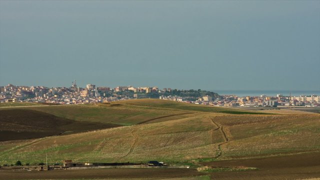 Timelapse, Very long pan from Agrigento to Licata, Sicily