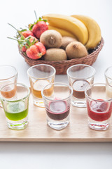 Mix of jams and fruits