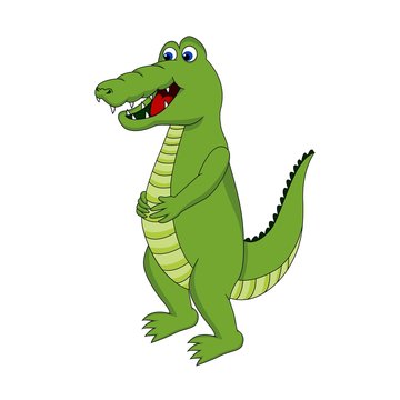 Cute Crocodile hold his stomach