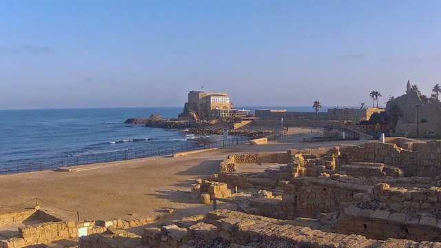 Sunrise in Caesarea/The old city Caesarea maritima, Israel