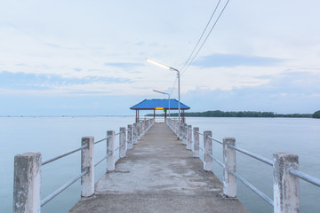 Obraz premium Jetty on the tropical beach, Thailand
