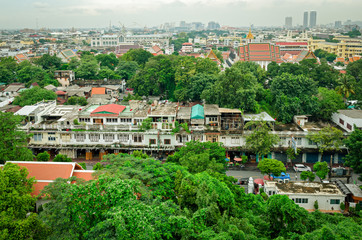 Fototapeta na wymiar Bangkok (Thailand), skyline panorama from the Golden Mount