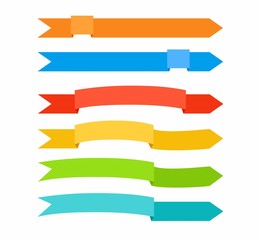 The colored arrows in the form of tapes. 