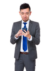 Businessman read on the cellphone