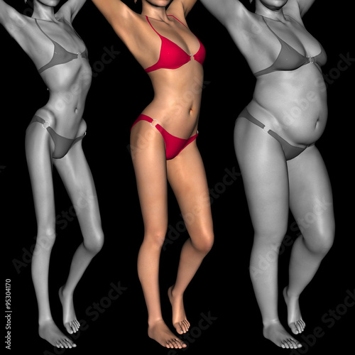 "Conceptual 3D woman as fat vs anorexic before and after ...
Obese Vs Anorexic