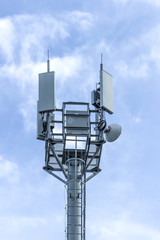 cellular tower on the blue sky background