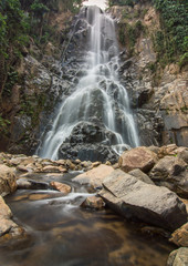 Tropical rainforest waterfall of Sunanta waterfall in Nakhon Si