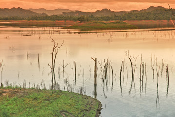 Pom Pee View Point in Khao Laem National Park Kanchanaburi, Thai