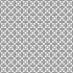 Gray Flower Geometric Seamless Pattern