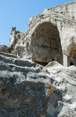ancient rock-hewn town called Uplistsikhe in Georgia