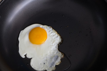 Cooking Fried Egg on a frying pan