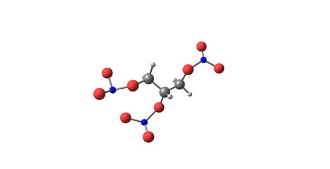 Nitroglycerin molecule isolated on white