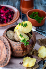Ukrainian national dish is baked potatoes