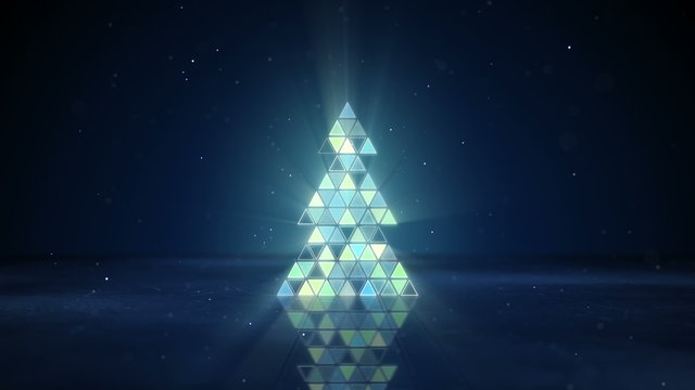 christmas tree shape of flashing triangles loop 4k (4096x2304)
