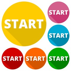 START icons set with long shadow