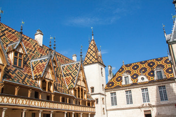 Naklejka premium Les Hospices de Beaune, Côtes d'or, Bourgogne, France