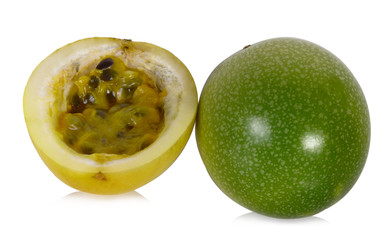 Passion fruit on white background
