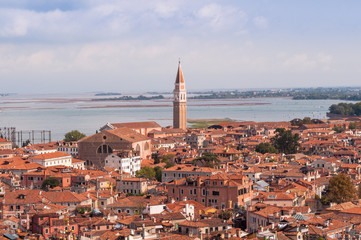 Fototapeta na wymiar Venice panoramic aerial cityscape