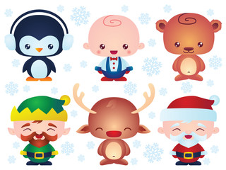 Cute Christmas Baby Characters