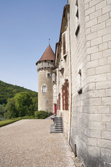 Detail of the Castle Kleron (fr.Château de Cléron). Region Fra