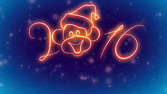 2 animated movie character with the advent of the monkey in 2016
A. Happy New Year.   B. Merry Christmas